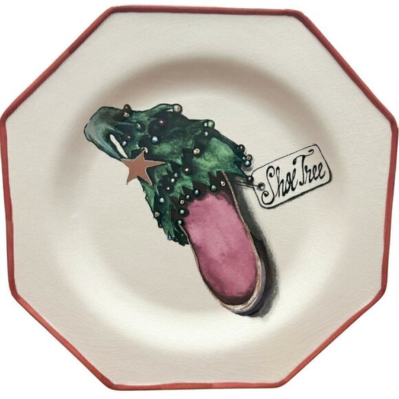 Christmas Unique Shoes Holiday Lane VTG Y2K Set Of 6 Salad/Dessert Plates NEW - Picture 3 of 11